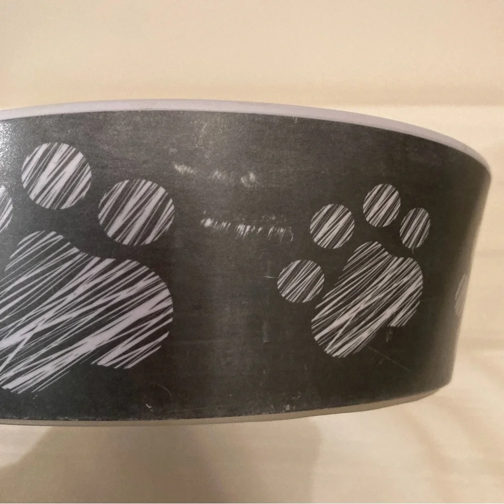 Top Paw Medium Dog Dish with Raised Paw Inside